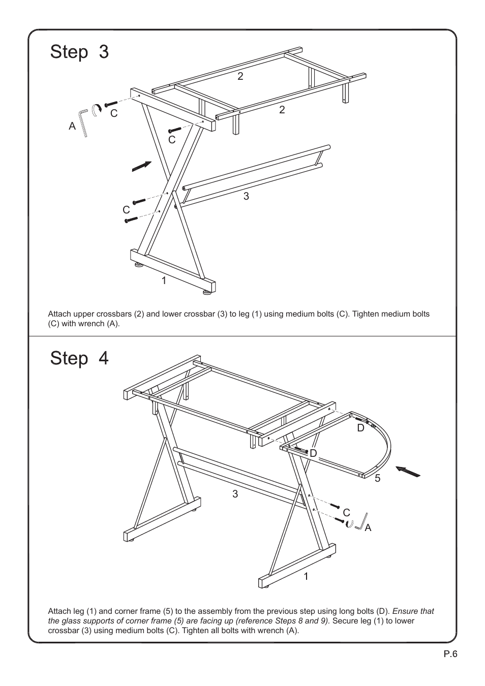 Walker Edison Furniture D51B29 Soreno L-Shaped Computer Desk User Manual | Page 6 / 10