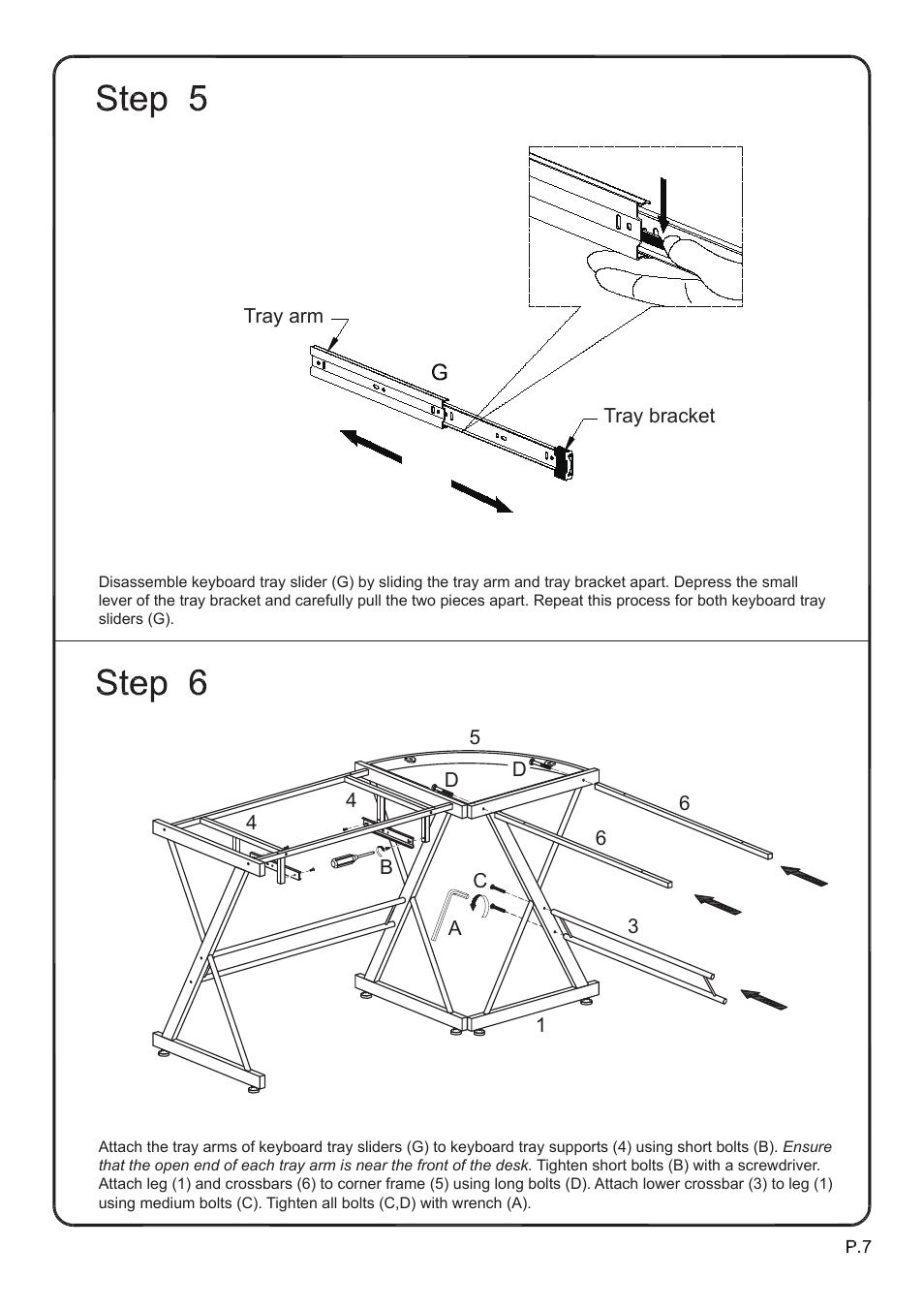 Walker Edison Furniture D51B29 Soreno L-Shaped Computer Desk User Manual | Page 7 / 10