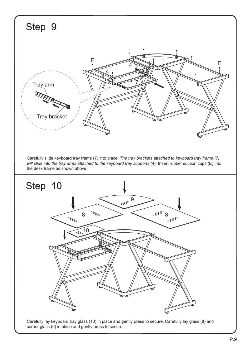 Walker Edison Furniture D51B29 Soreno L-Shaped Computer Desk User Manual | Page 9 / 10