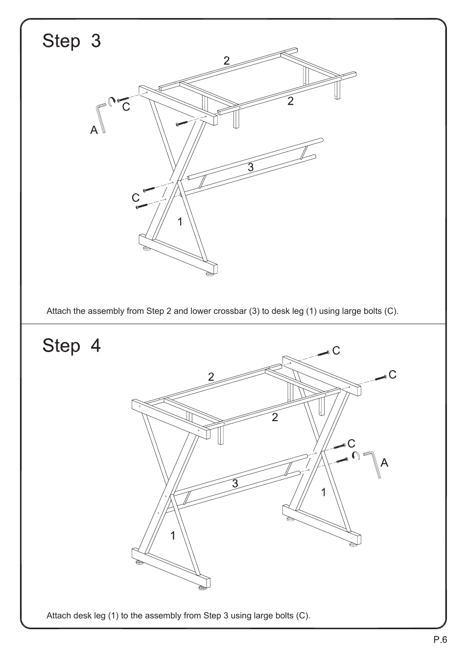 Walker Edison Furniture D31S29 Solo Computer Desk User Manual | Page 6 / 9