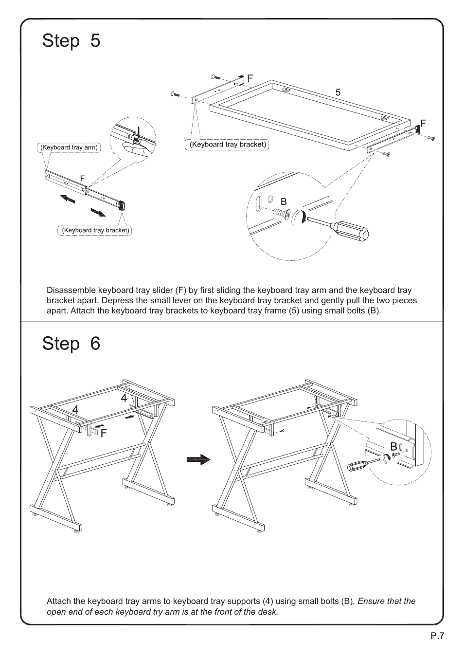 Walker Edison Furniture D31S29 Solo Computer Desk User Manual | Page 7 / 9
