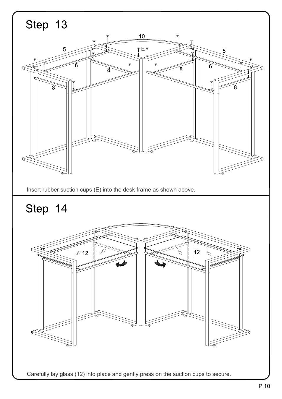 Walker Edison Furniture D56C33CB C-Frame Computer Desk User Manual | Page 10 / 11