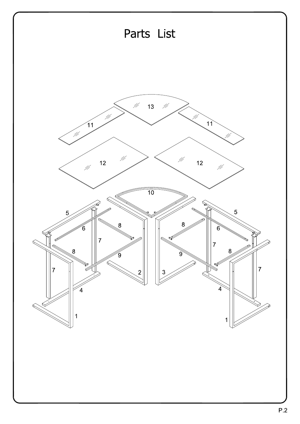 Walker Edison Furniture D56C33CB C-Frame Computer Desk User Manual | Page 2 / 11