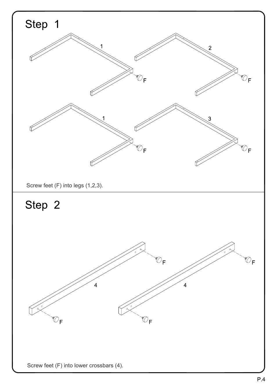 Walker Edison Furniture D56C33CB C-Frame Computer Desk User Manual | Page 4 / 11