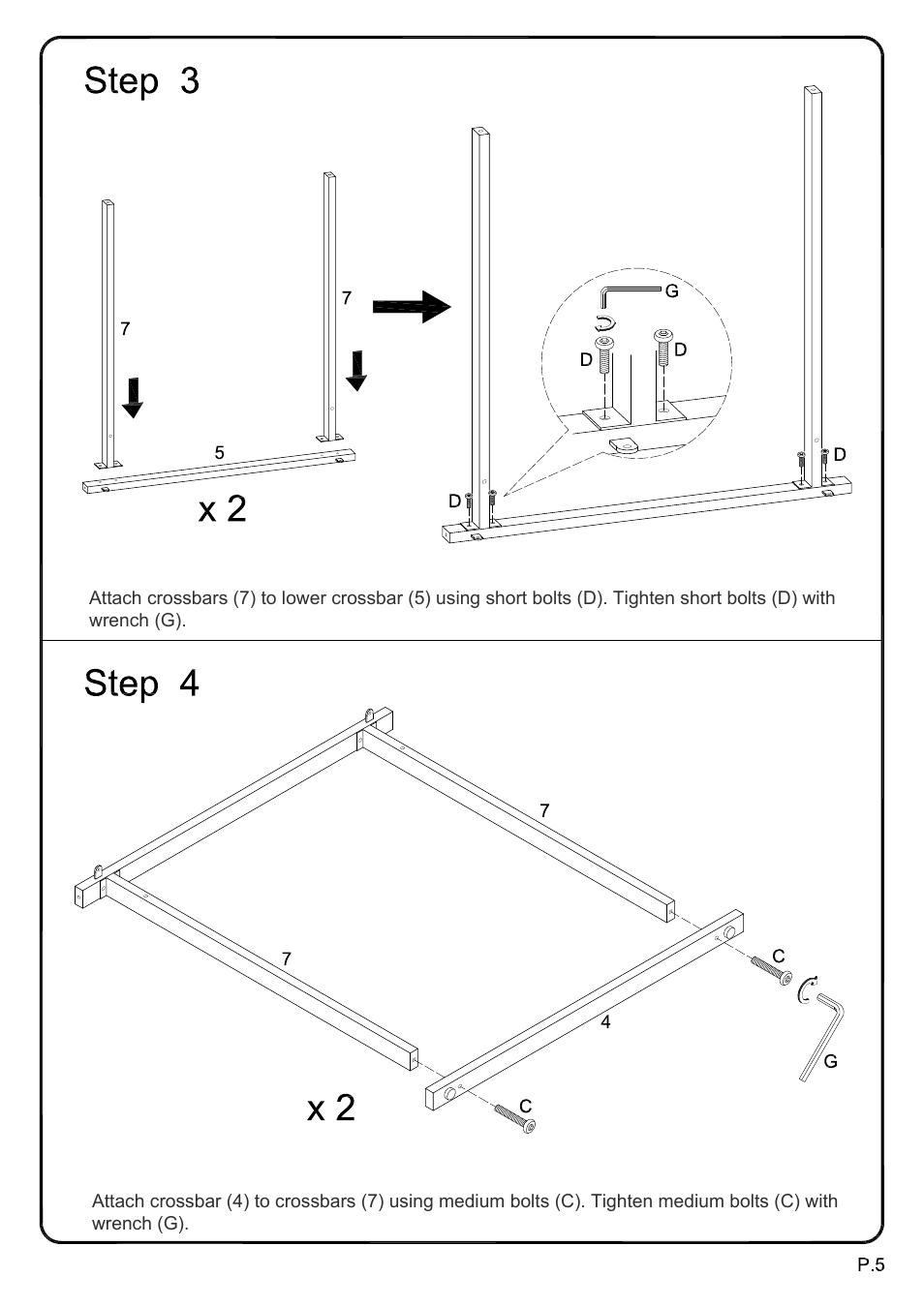Walker Edison Furniture D56C33CB C-Frame Computer Desk User Manual | Page 5 / 11