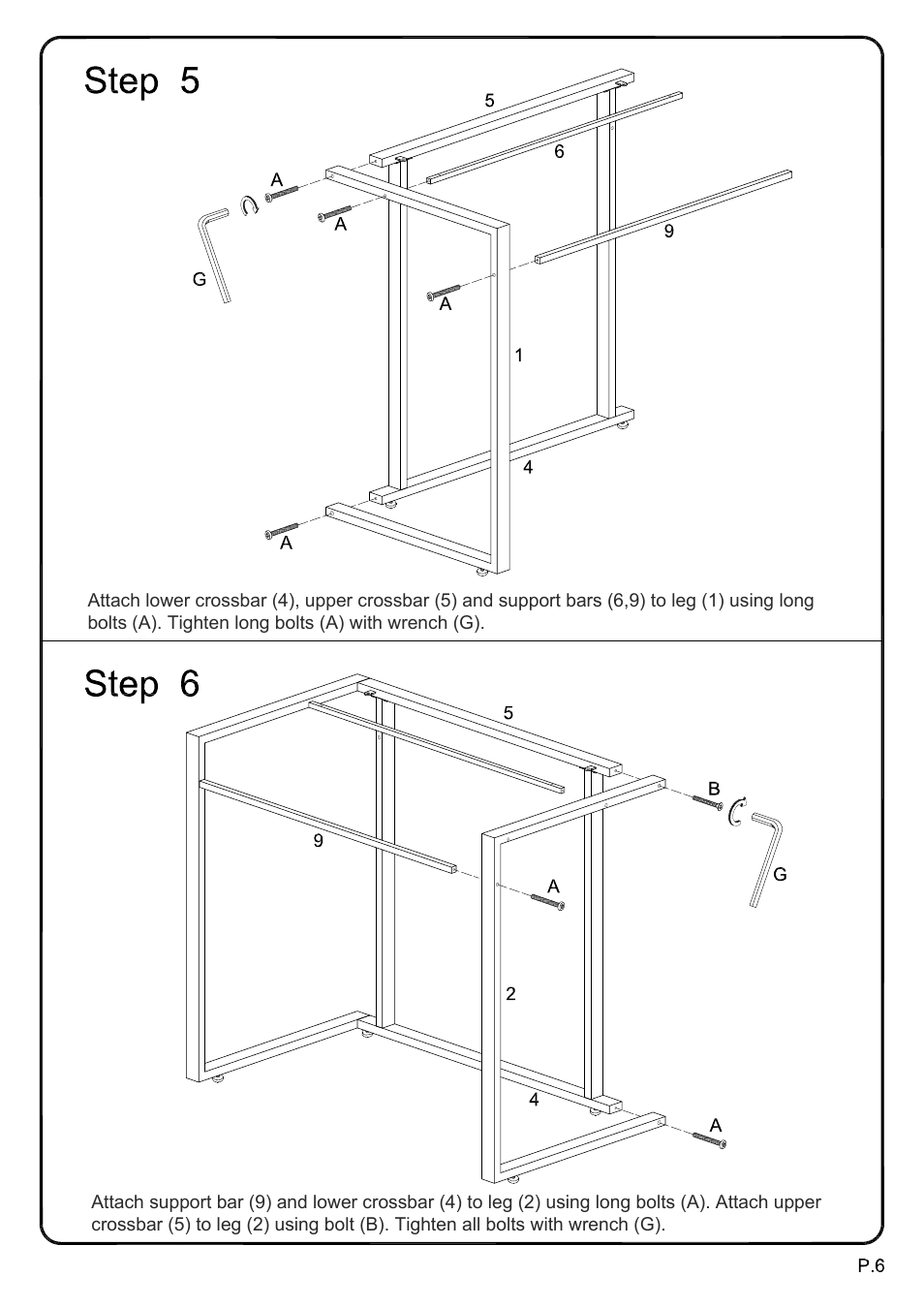 Walker Edison Furniture D56C33CB C-Frame Computer Desk User Manual | Page 6 / 11