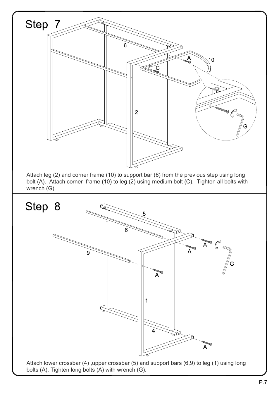 Walker Edison Furniture D56C33CB C-Frame Computer Desk User Manual | Page 7 / 11