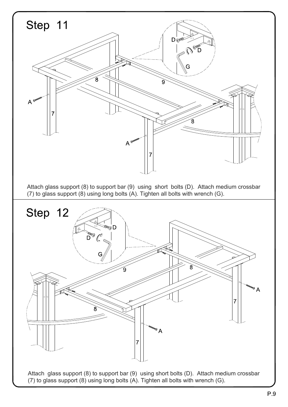 Walker Edison Furniture D56C33CB C-Frame Computer Desk User Manual | Page 9 / 11