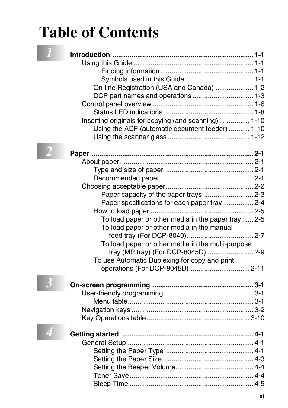 Brother DCP-8045D User Manual | Page 13 / 140