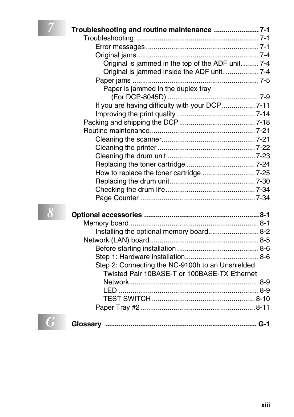 Brother DCP-8045D User Manual | Page 15 / 140