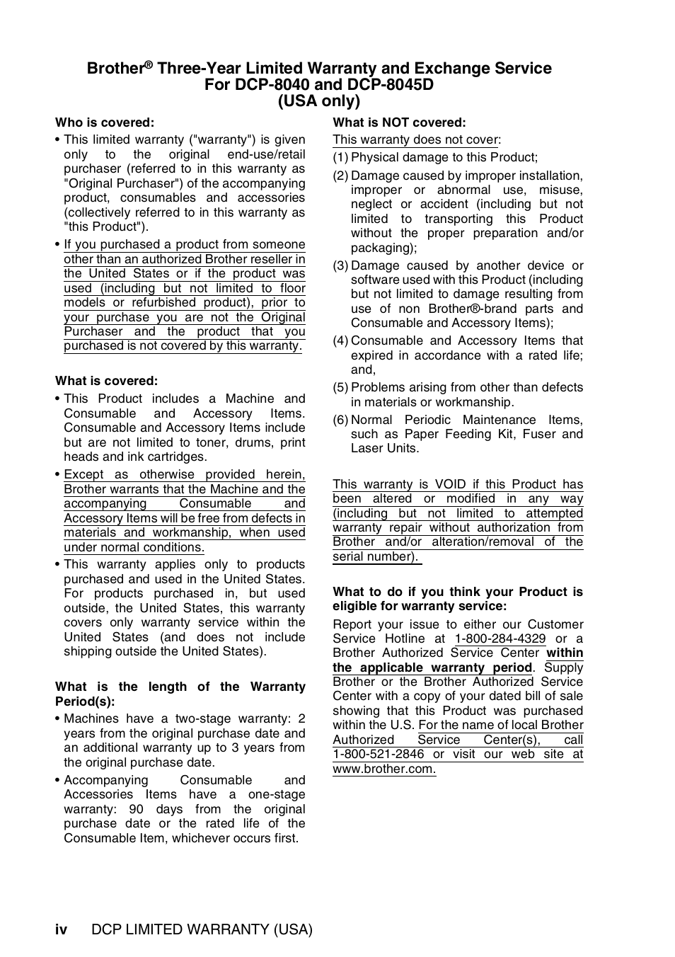 Brother | Brother DCP-8045D User Manual | Page 6 / 140