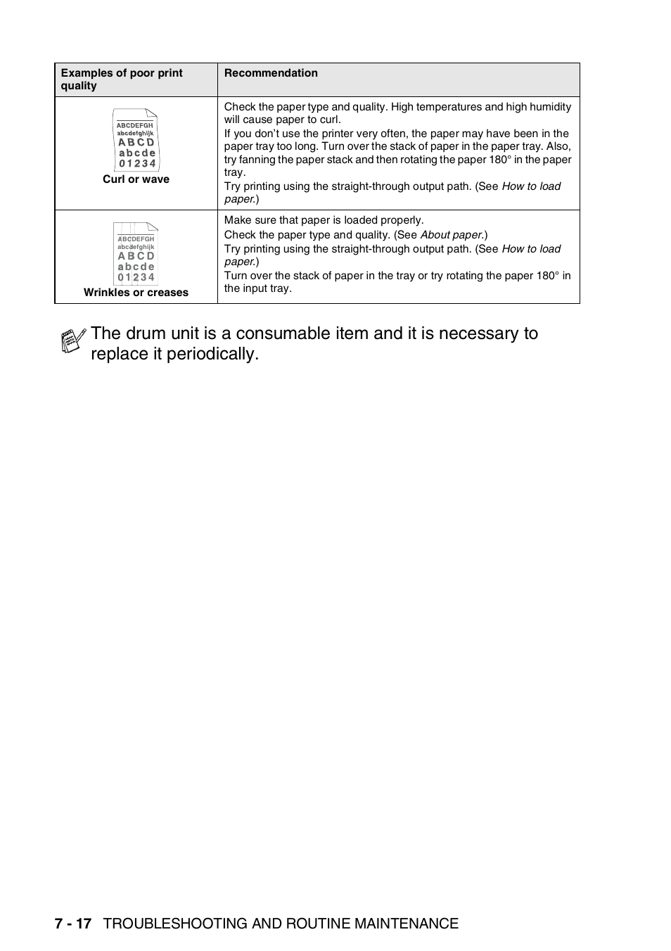 7 - 17 troubleshooting and routine maintenance | Brother DCP-8045D User Manual | Page 98 / 140