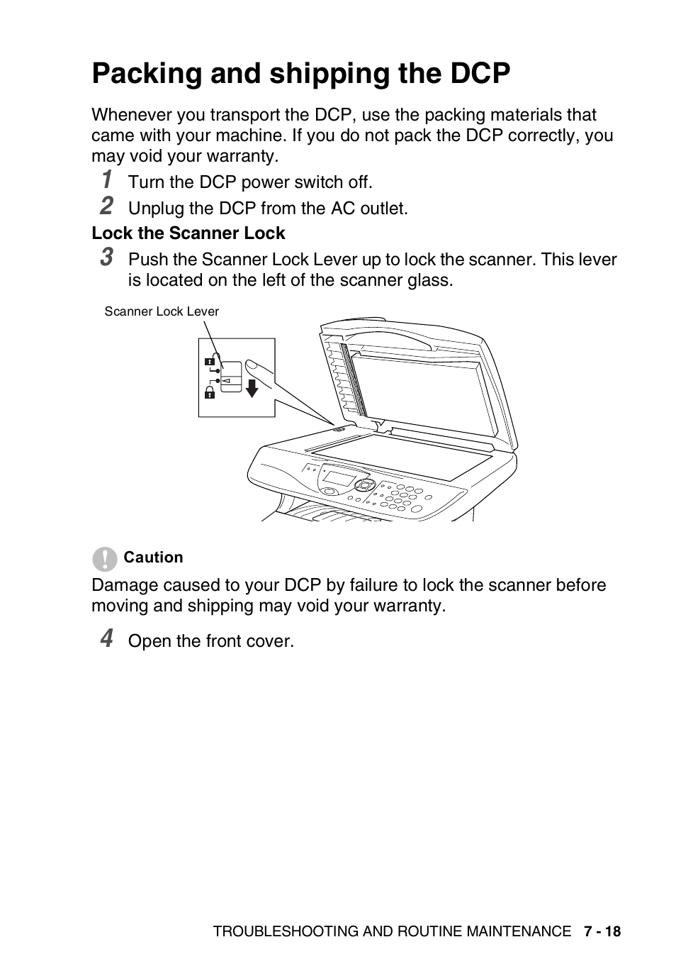 Packing and shipping the dcp, Packing and shipping the dcp -18 | Brother DCP-8045D User Manual | Page 99 / 140