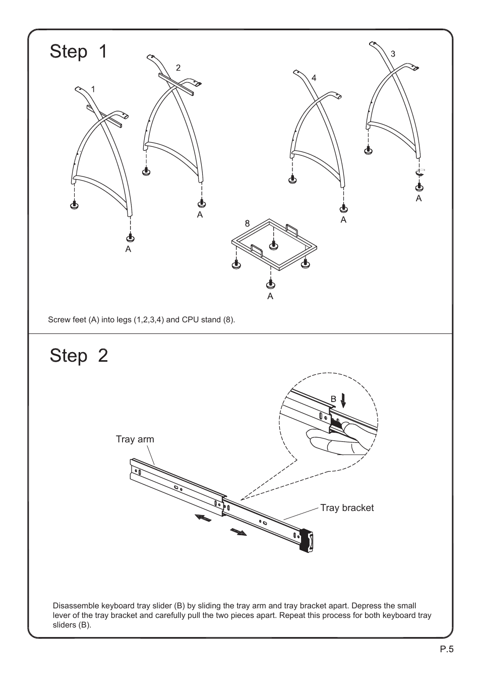 Walker Edison Furniture D51AL30 Alexa L-Shaped Desk User Manual | Page 5 / 10