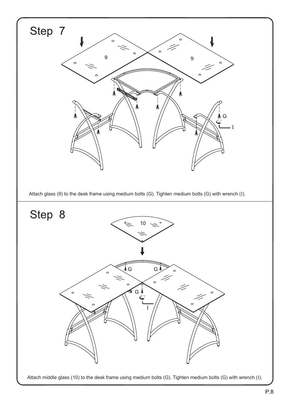 Walker Edison Furniture D51AL30 Alexa L-Shaped Desk User Manual | Page 8 / 10