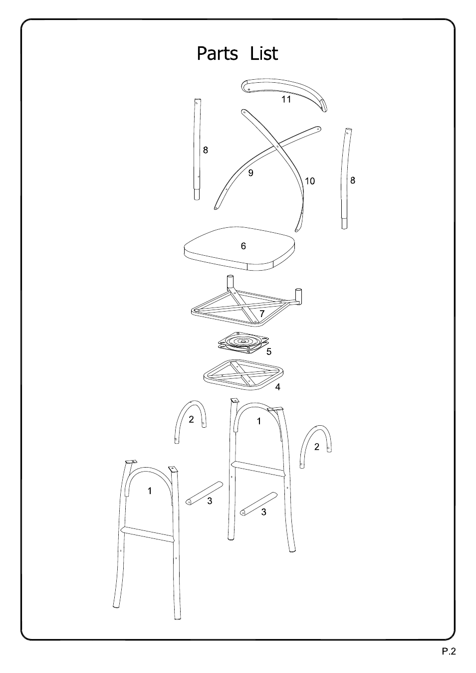 Walker Edison Furniture CWMB2MDX Urban Reclamation Swivel Barstools User Manual | Page 2 / 10