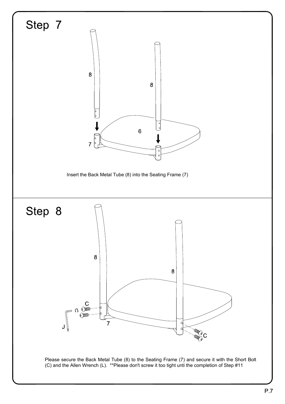 Walker Edison Furniture CWMB2MDX Urban Reclamation Swivel Barstools User Manual | Page 7 / 10