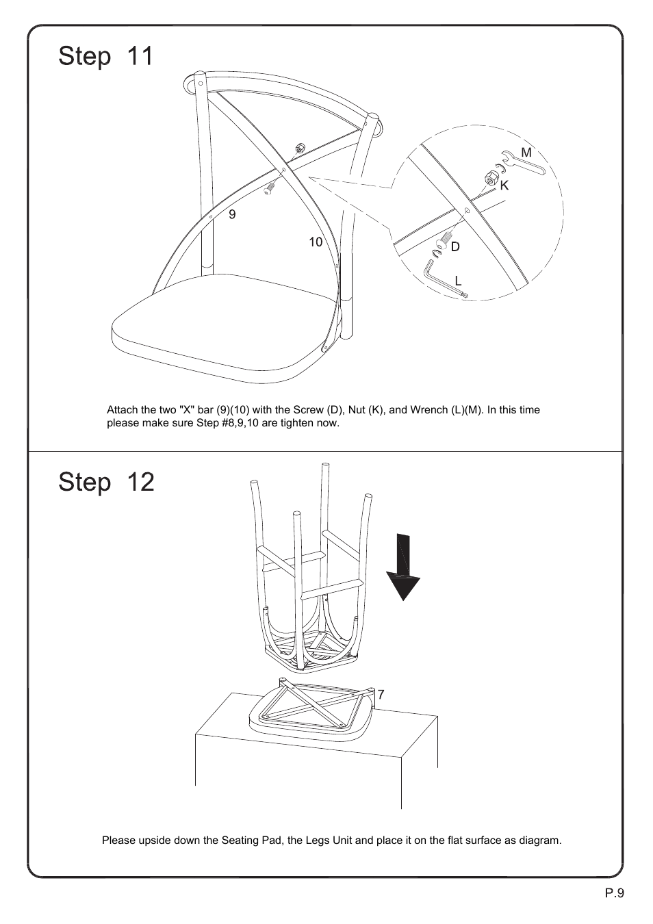 Walker Edison Furniture CWMB2MDX Urban Reclamation Swivel Barstools User Manual | Page 9 / 10