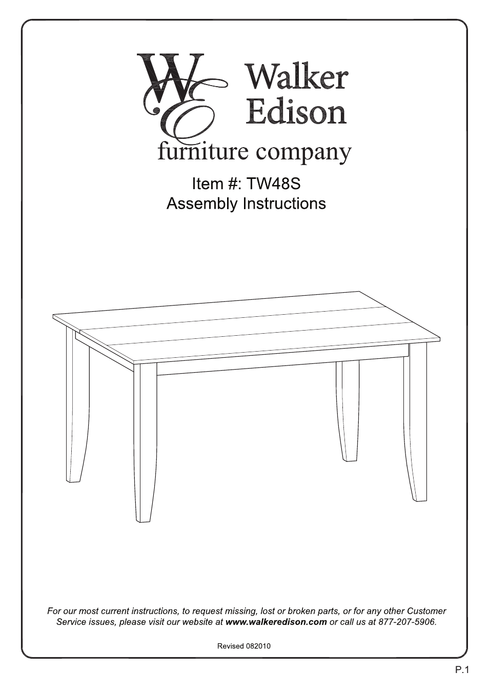 Walker Edison Furniture TW48S Abigail 5-pc Dining Set User Manual | 17 pages
