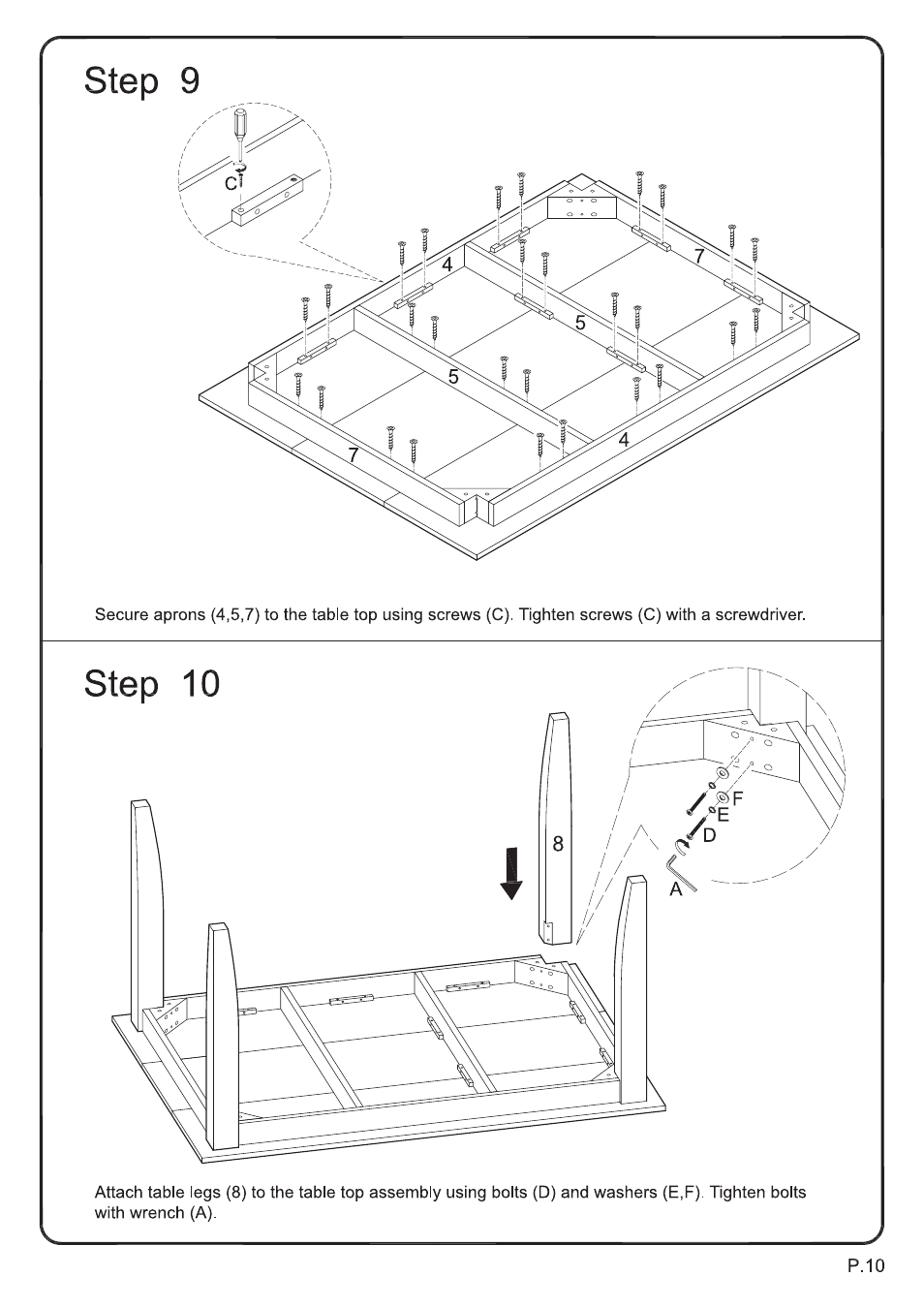 Walker Edison Furniture TW48S Abigail 5-pc Dining Set User Manual | Page 10 / 17