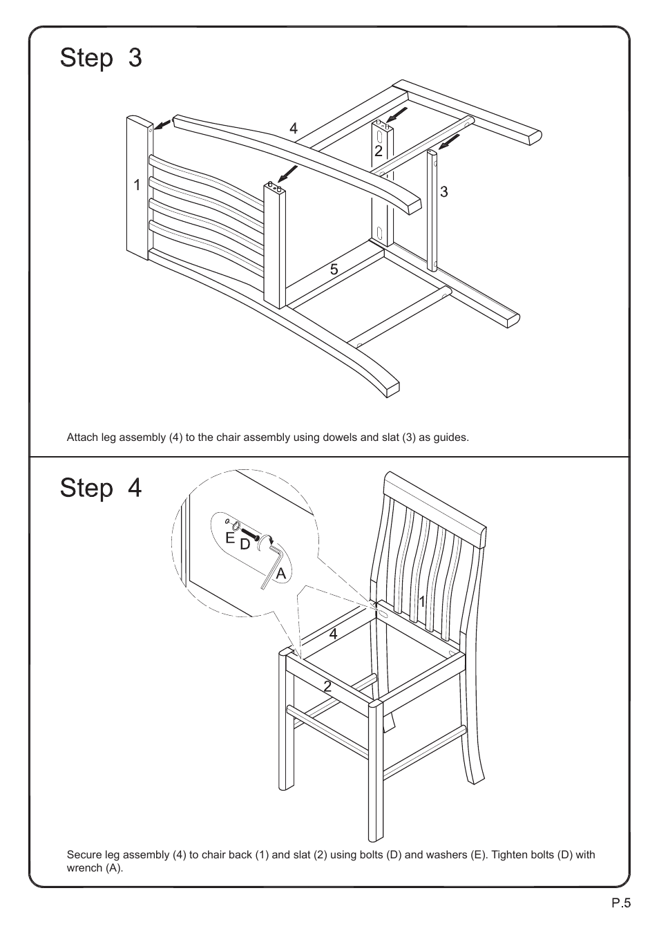 Walker Edison Furniture TW48S Abigail 5-pc Dining Set User Manual | Page 16 / 17