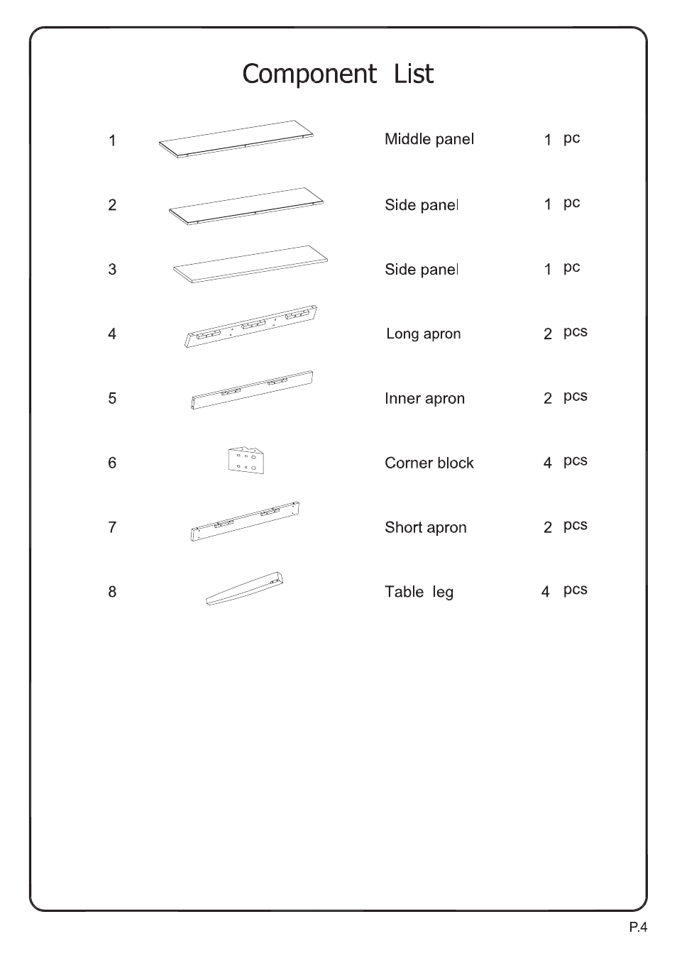 Walker Edison Furniture TW48S Abigail 5-pc Dining Set User Manual | Page 4 / 17