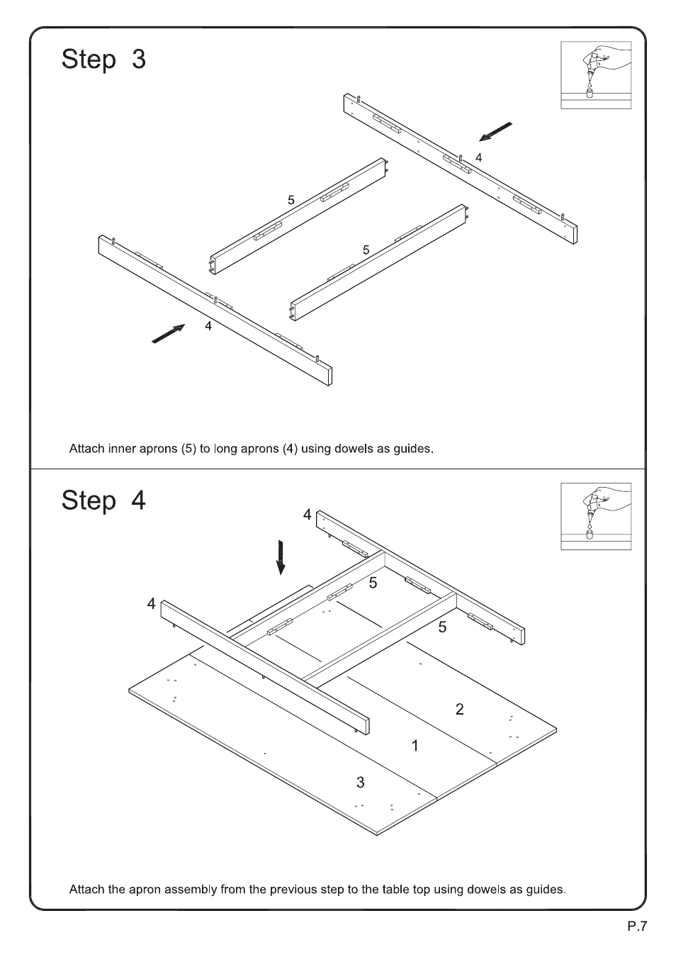 Walker Edison Furniture TW48S Abigail 5-pc Dining Set User Manual | Page 7 / 17