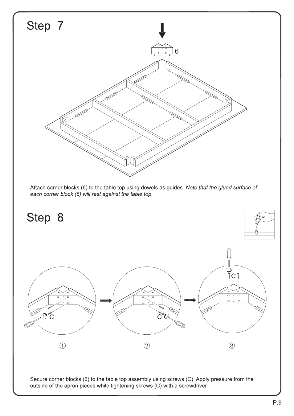 Walker Edison Furniture TW48S Abigail 5-pc Dining Set User Manual | Page 9 / 17