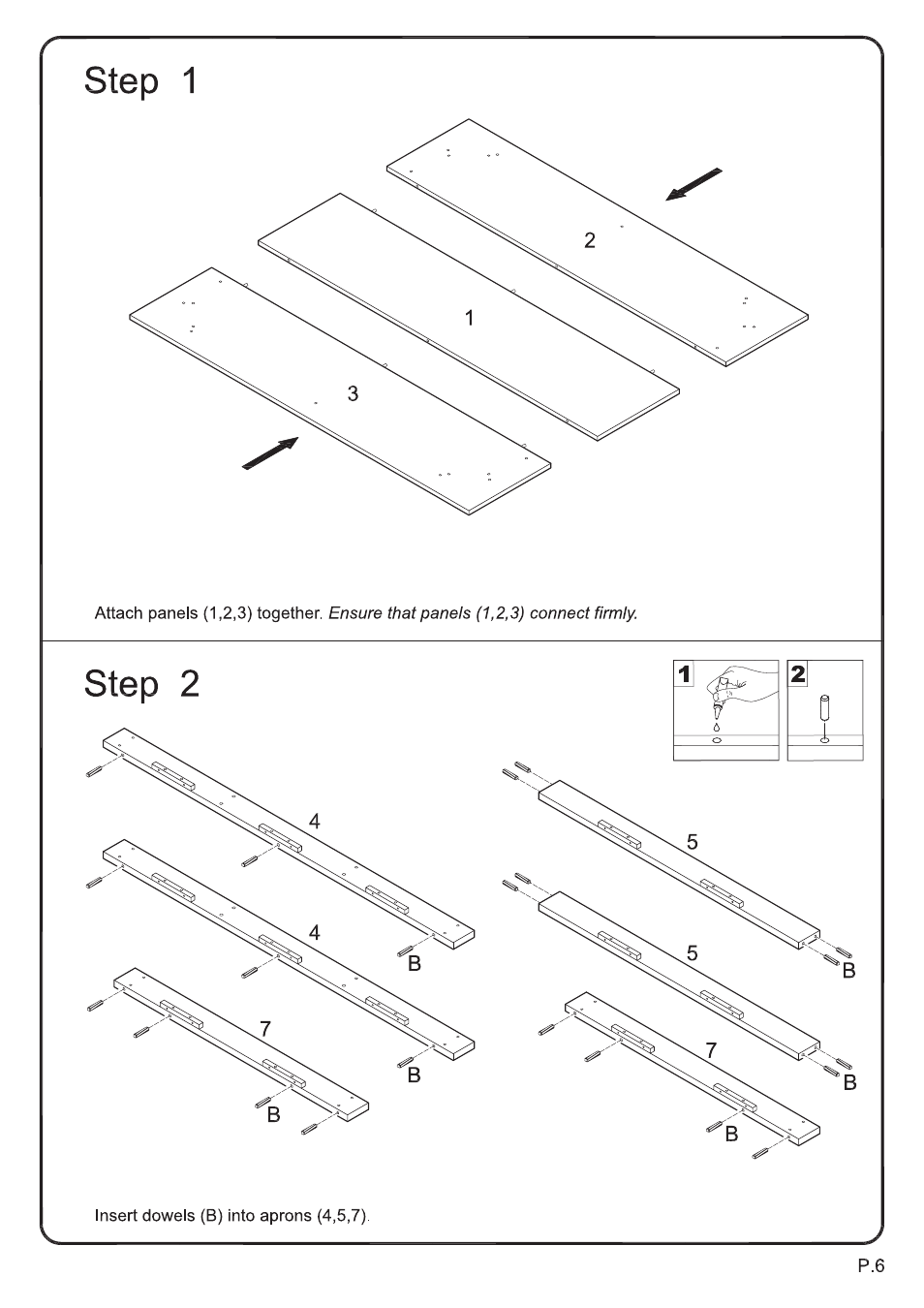 Walker Edison Furniture TW60S Abigail 7-pc Dining Set User Manual | Page 6 / 17