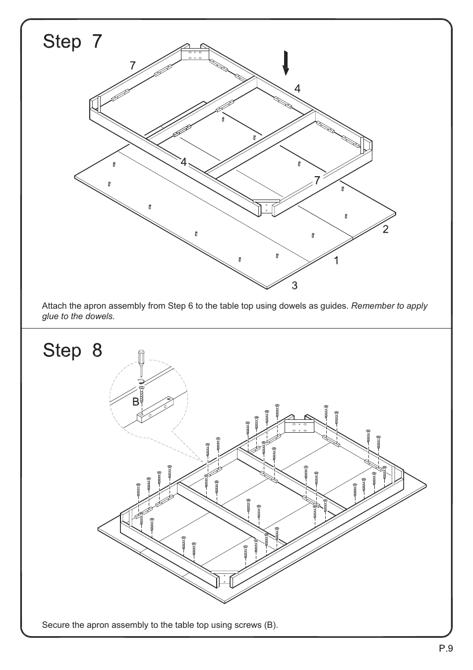 Walker Edison Furniture TW60B Urban Reclamation 7-pc Dining Set User Manual | Page 9 / 16
