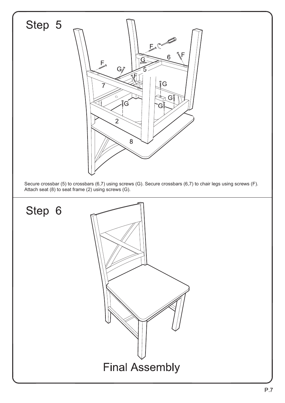 Walker Edison Furniture CHW chair User Manual | Page 7 / 7