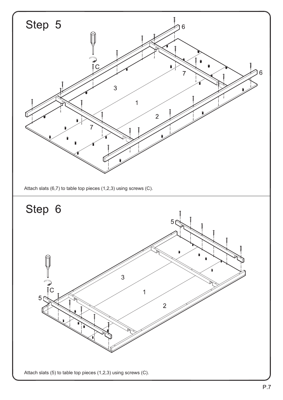 Walker Edison Furniture TW60H table User Manual | Page 7 / 14