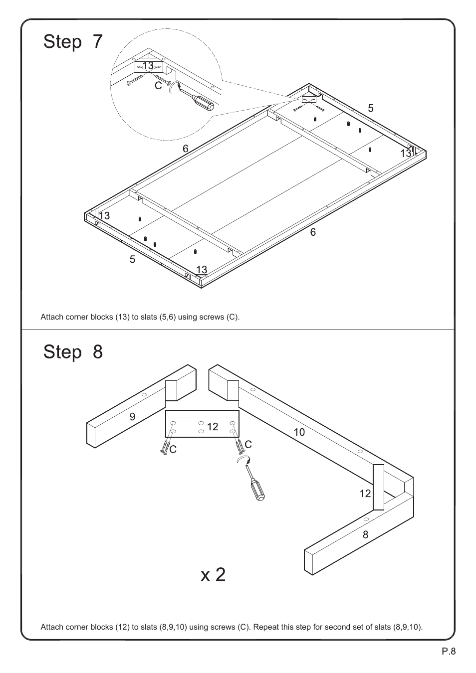 Walker Edison Furniture TW60H table User Manual | Page 8 / 14