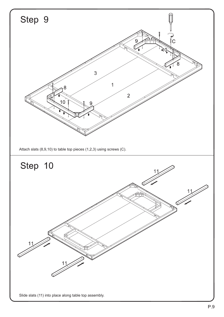 Walker Edison Furniture TW60H table User Manual | Page 9 / 14