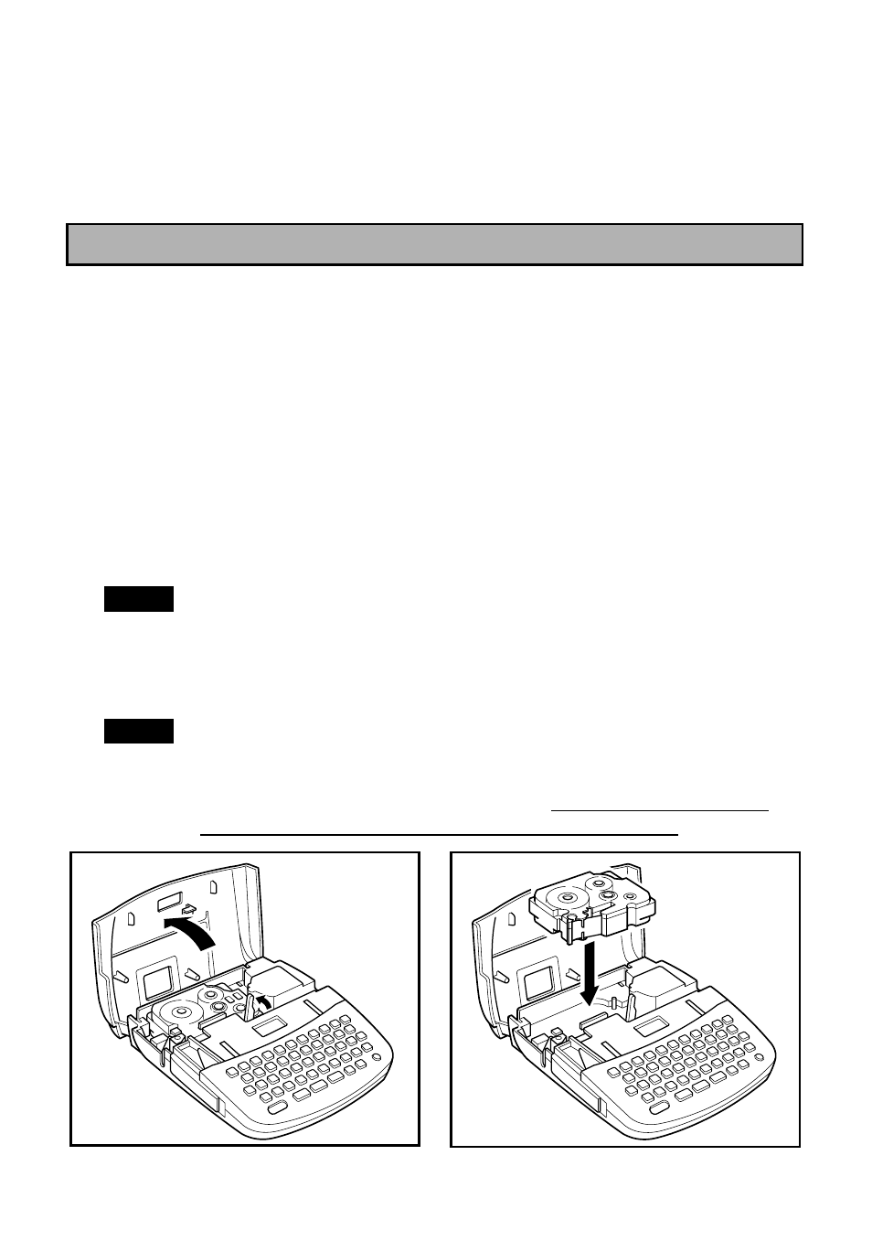 Antes de empezar, Insercion de un cassette de cinta | Brother P-TOUCH PT-1700 User Manual | Page 61 / 82