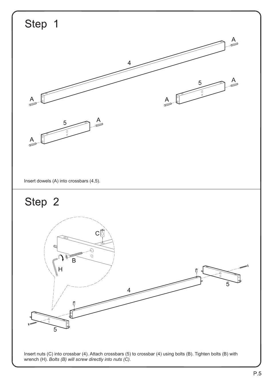 Walker Edison Furniture DBH1 bench User Manual | Page 5 / 7