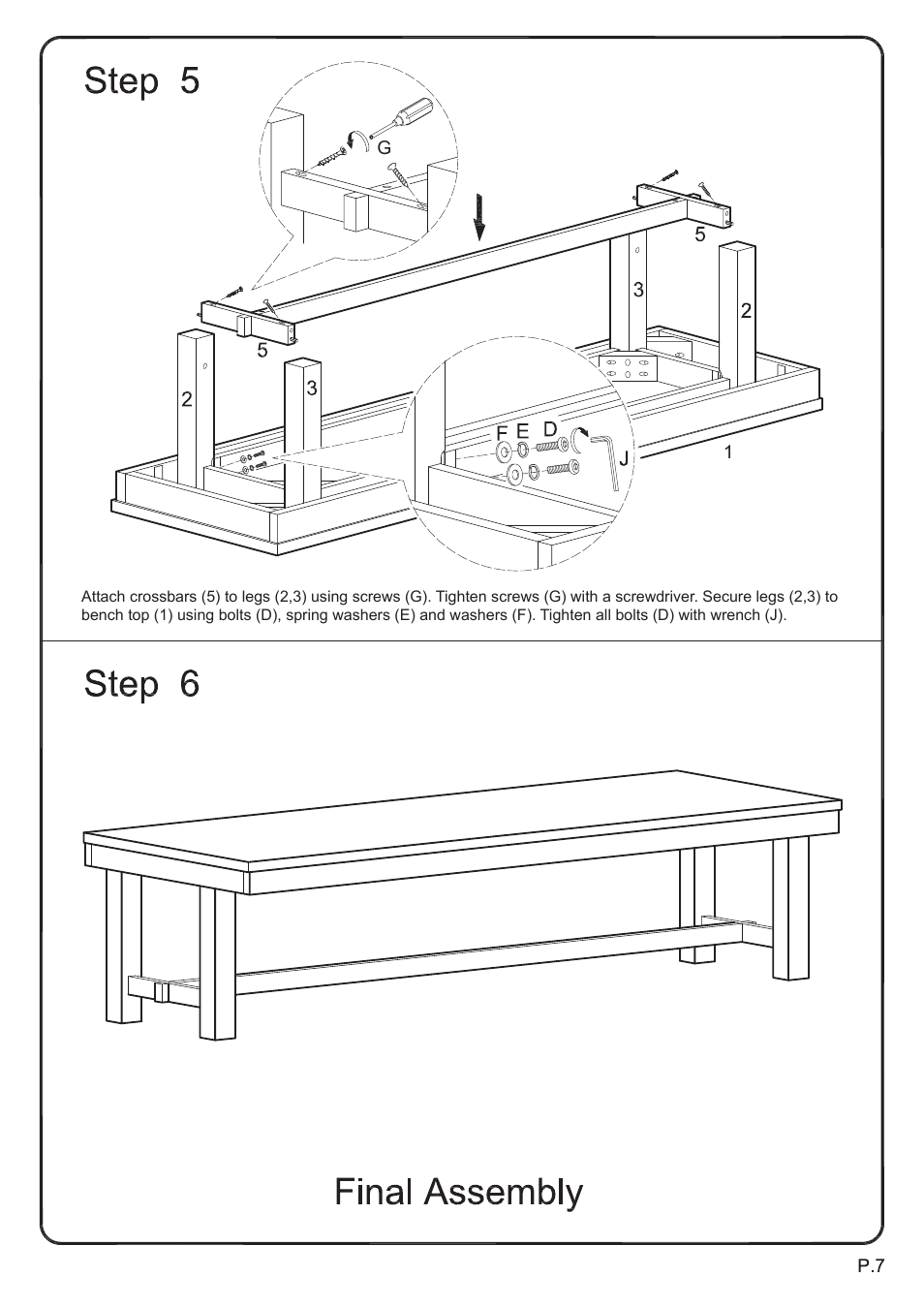 Walker Edison Furniture DBH1 bench User Manual | Page 7 / 7