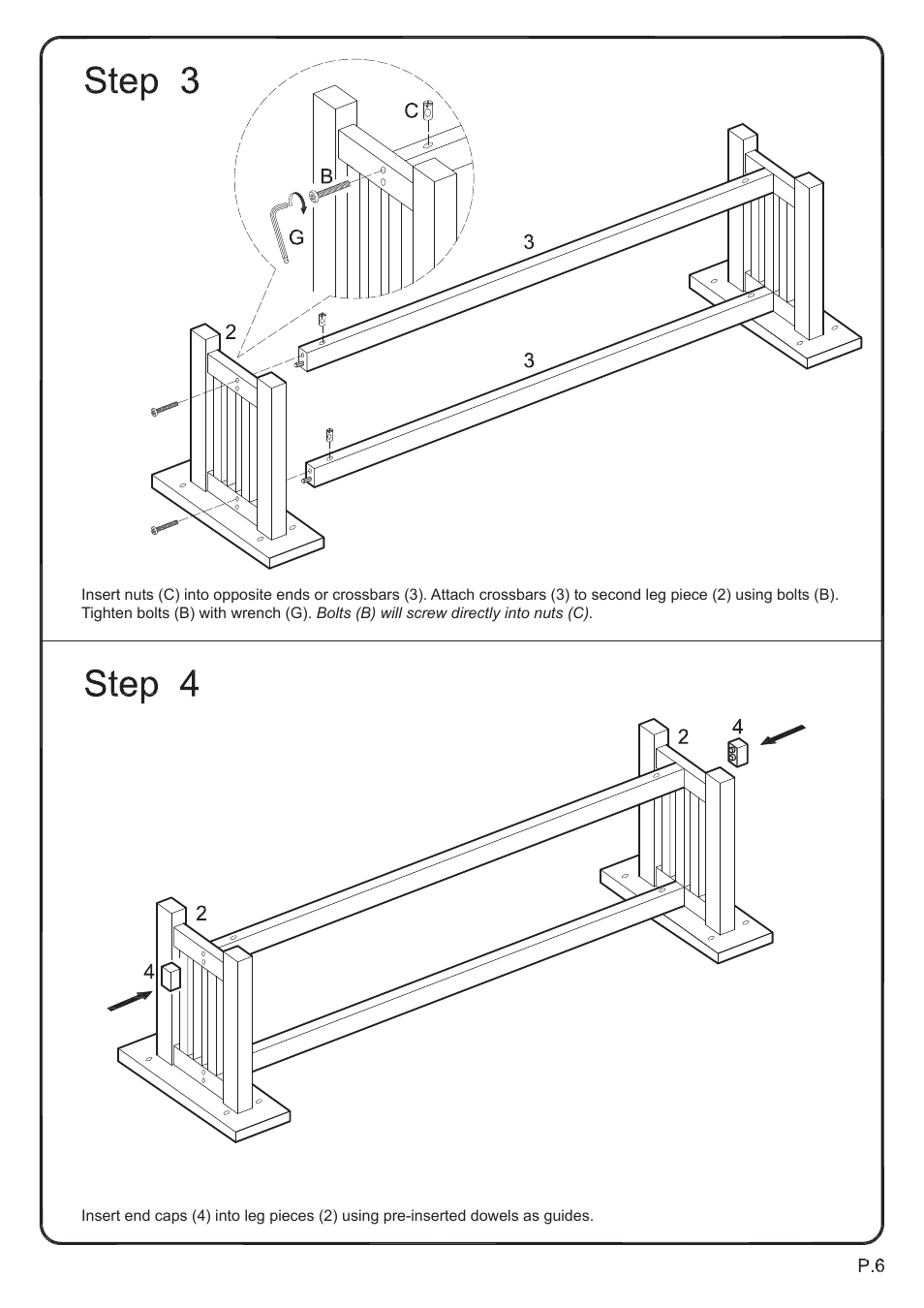 Walker Edison Furniture DBM1 bench User Manual | Page 6 / 7