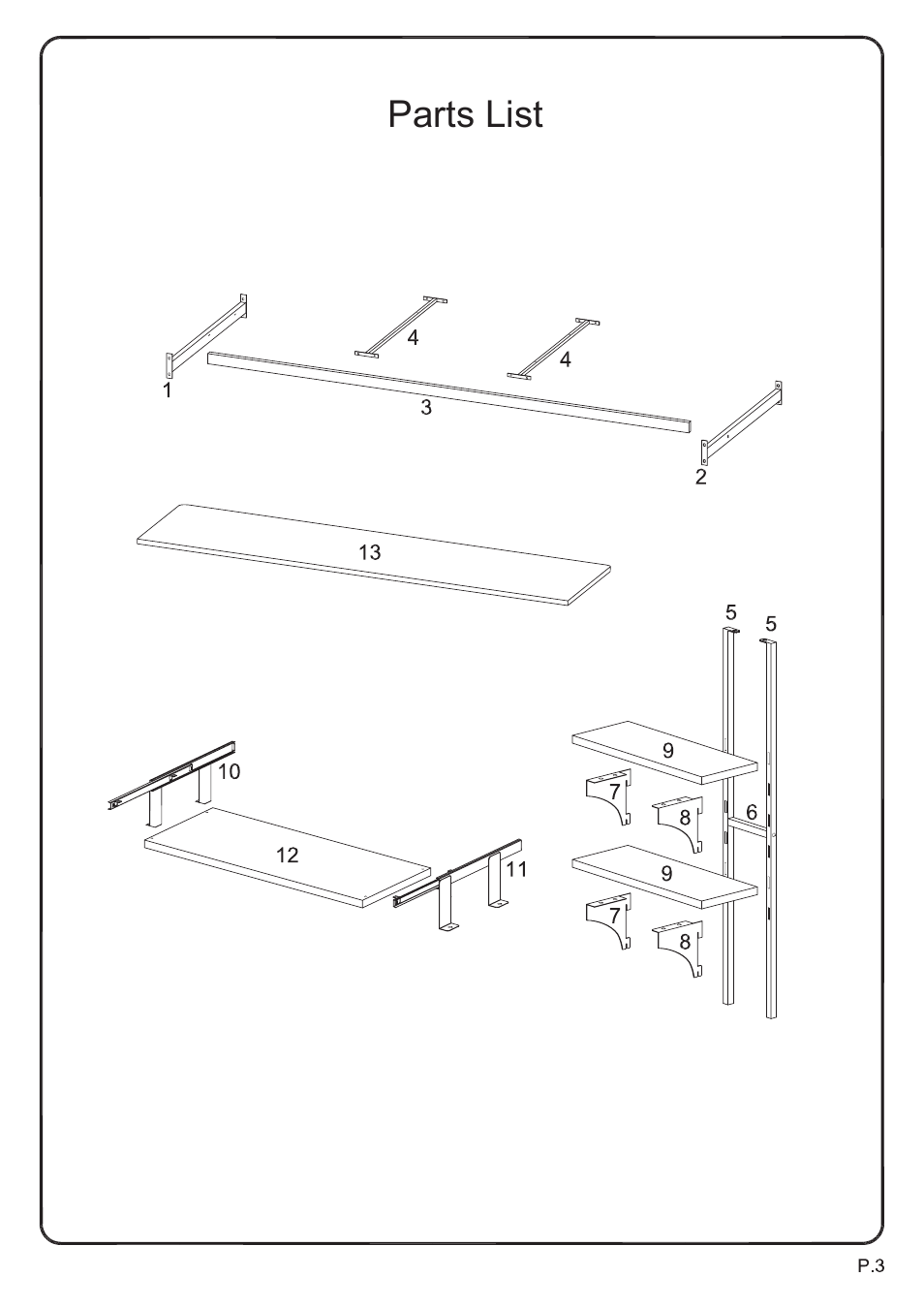 Walker Edison Furniture BTOZ Sunrise Twin/Workstation Metal Bunk Bed User Manual | Page 3 / 14