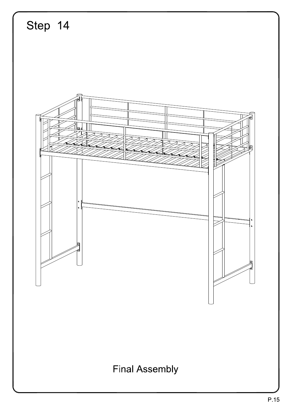 Walker Edison Furniture BTOL Sunrise Twin/Loft Metal Bunk Bed User Manual | Page 15 / 15