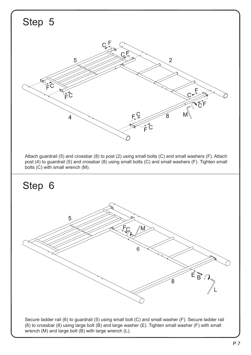 Walker Edison Furniture BTOL Sunrise Twin/Loft Metal Bunk Bed User Manual | Page 7 / 15