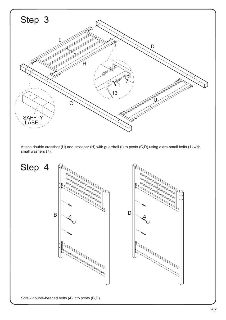 Walker Edison Furniture BTOF Sunrise Twin/Futon Metal Bunk Bed User Manual | Page 7 / 20