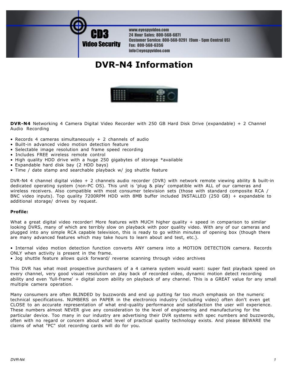 Brother DVR-N4 User Manual | 4 pages