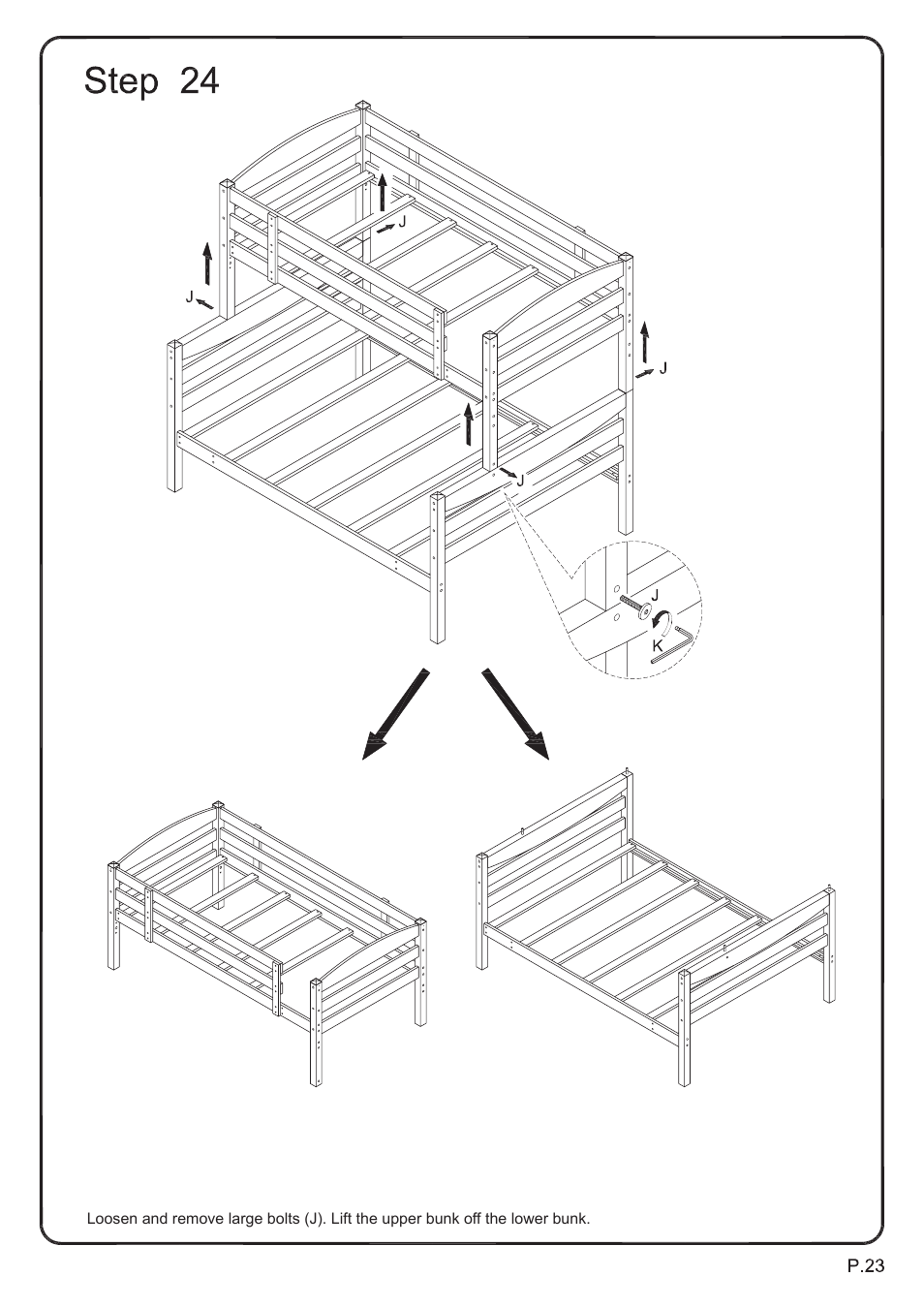 Walker Edison Furniture BWTOD Wood Twin/Full Bunk Bed User Manual | Page 23 / 28