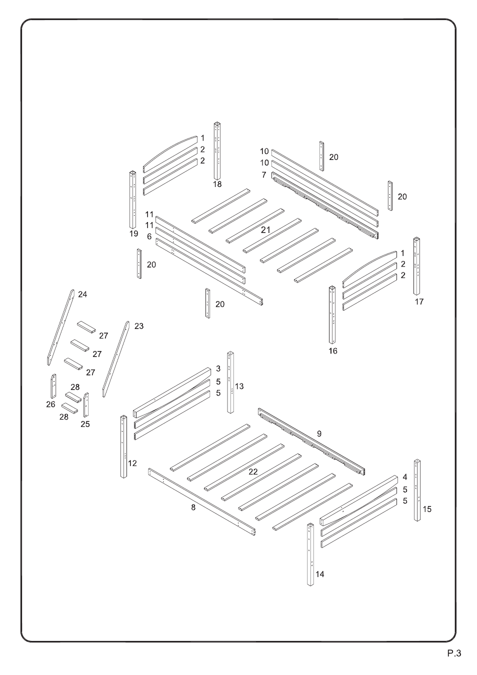 Walker Edison Furniture BWTOD Wood Twin/Full Bunk Bed User Manual | Page 3 / 28