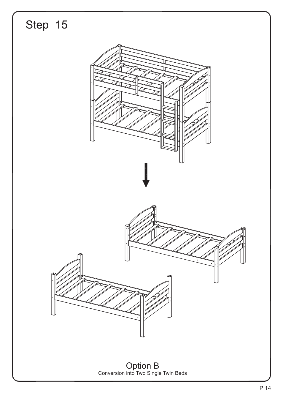 Option b | Walker Edison Furniture BWSTOT Wood Twin/Twin Bunk Bed User Manual | Page 14 / 18