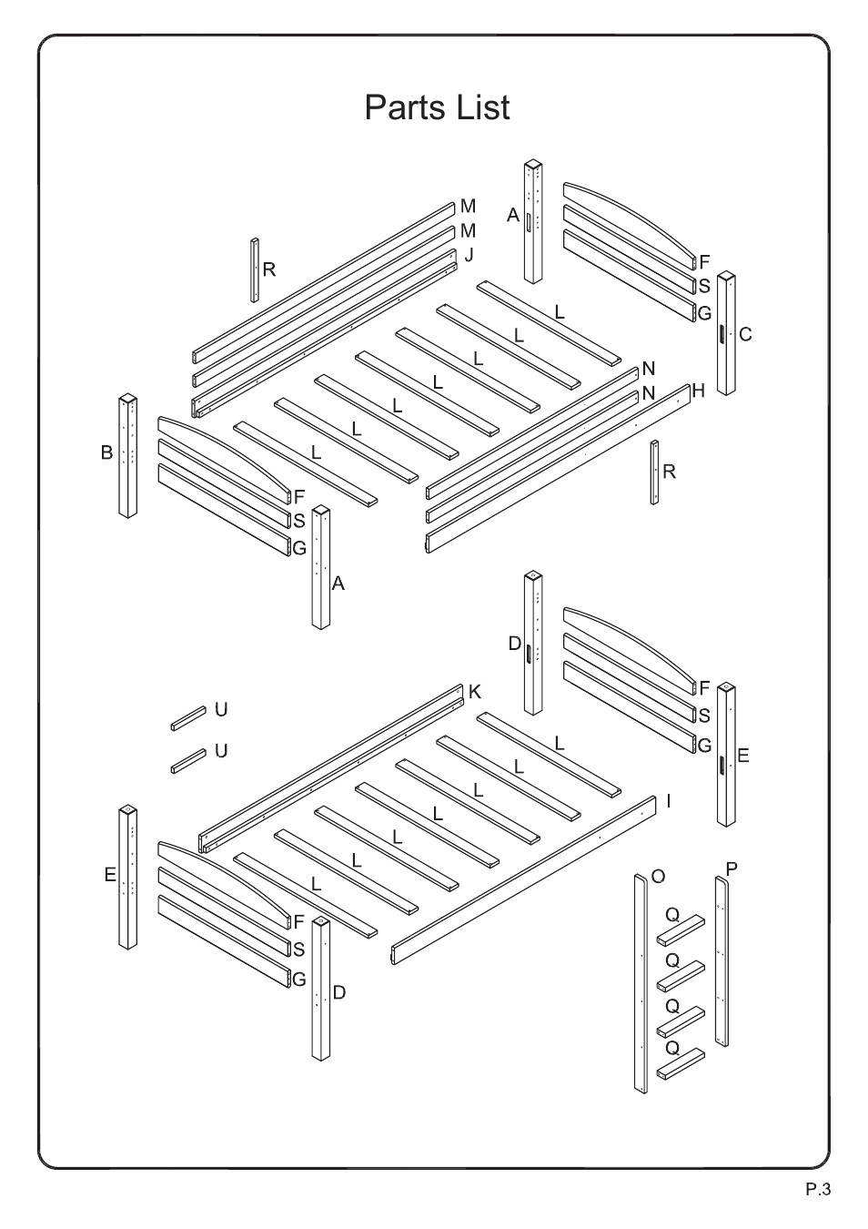 Walker Edison Furniture BWSTOT Wood Twin/Twin Bunk Bed User Manual | Page 3 / 18