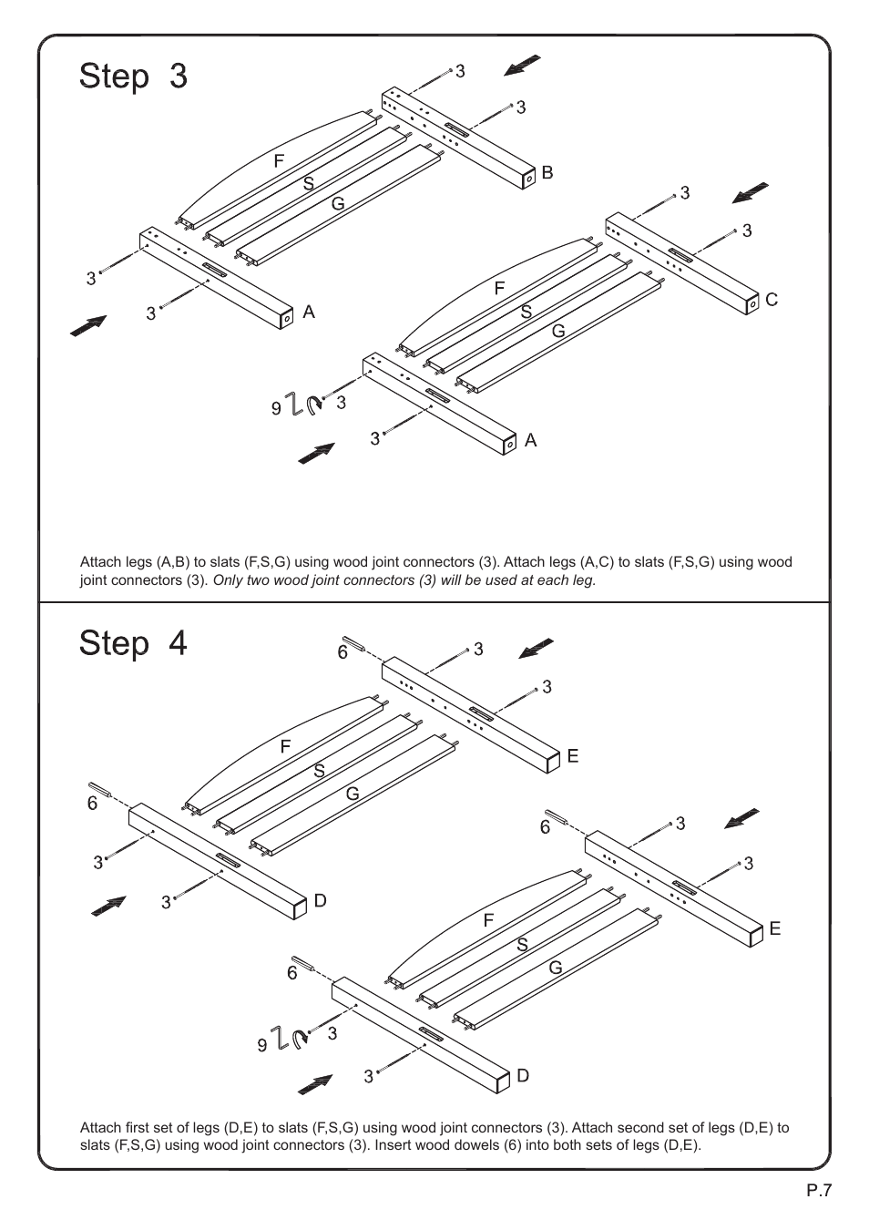 Walker Edison Furniture BWSTOT Wood Twin/Twin Bunk Bed User Manual | Page 7 / 18