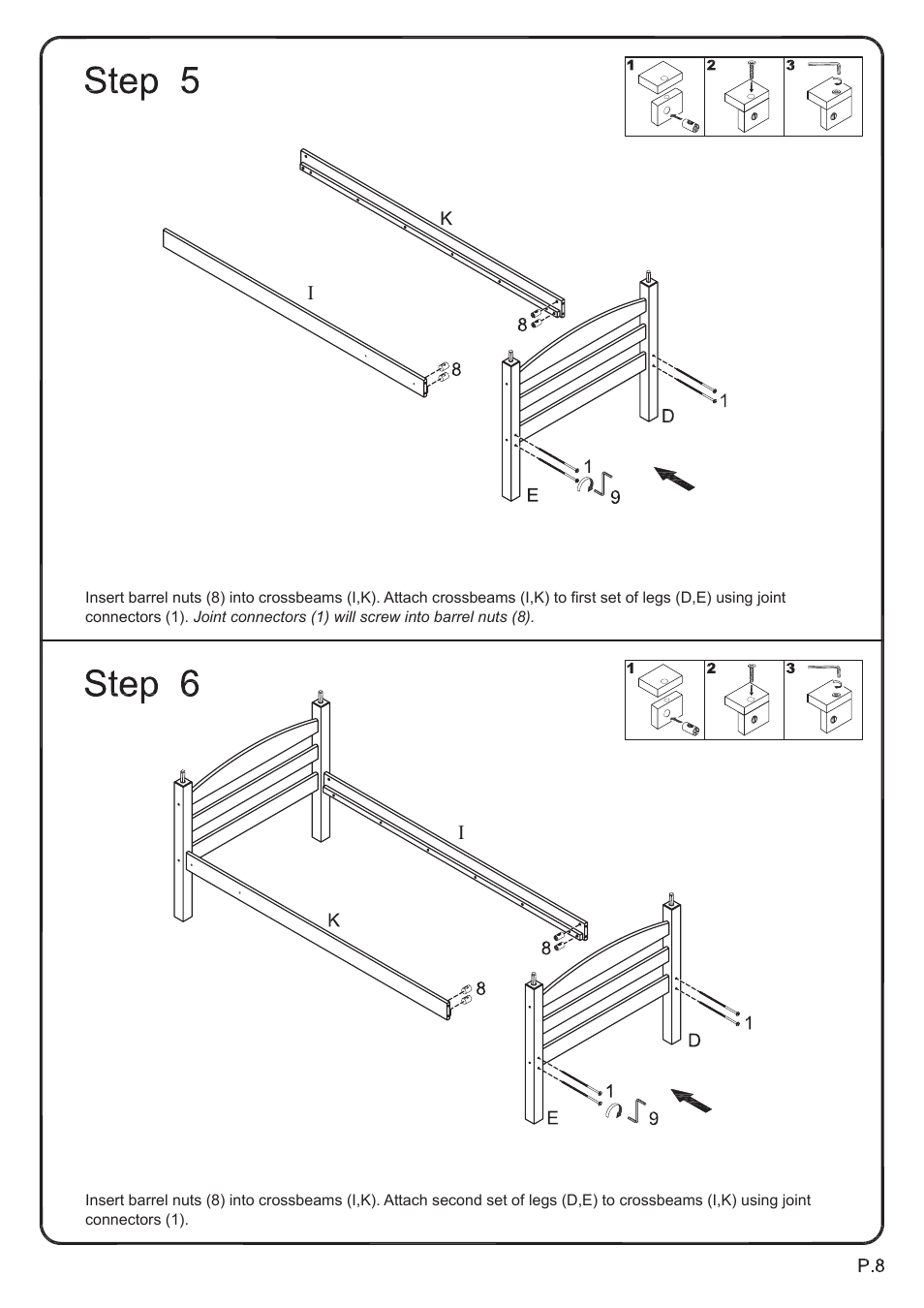 Walker Edison Furniture BWSTOT Wood Twin/Twin Bunk Bed User Manual | Page 8 / 18