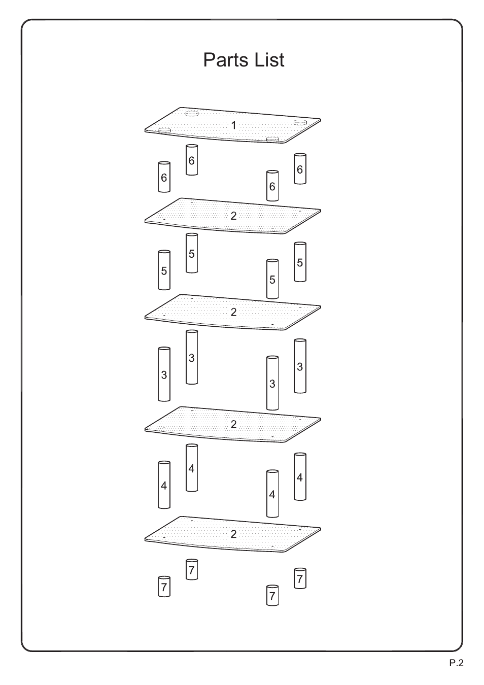 Walker Edison Furniture V35CMP Multi-Level Component Stand User Manual | Page 2 / 13